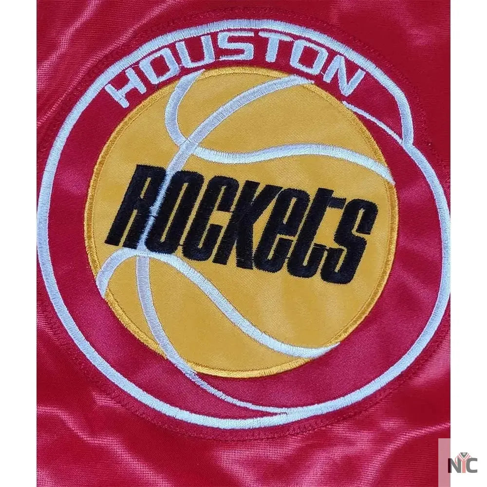 Houston Rockets Teddy Red Varsity Satin Jacket
