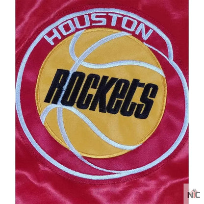 Houston Rockets Teddy Red Varsity Satin Jacket