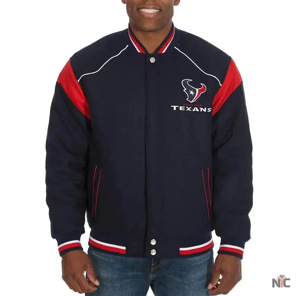 Houston Texans Teddy Embroidered Varsity Wool Jacket