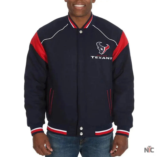 Houston Texans Teddy Embroidered Varsity Wool Jacket