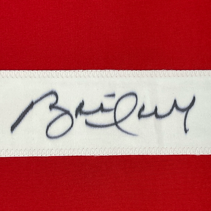 Framed Autographed/Signed Brett Hull 35x39 Detroit Red Hockey Jersey JSA COA