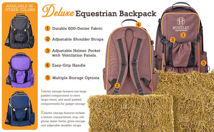 Huntley Equestrian Deluxe Equestrian Backpack, Brown