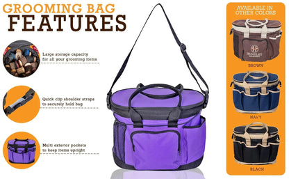 Huntley Equestrian Deluxe Grooming Bag, Brown