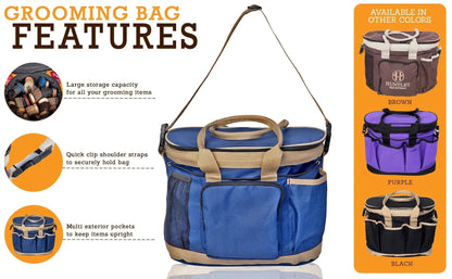 Huntley Equestrian Deluxe Grooming Bag, Brown