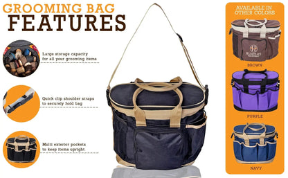 Huntley Equestrian Deluxe Grooming Bag, Brown
