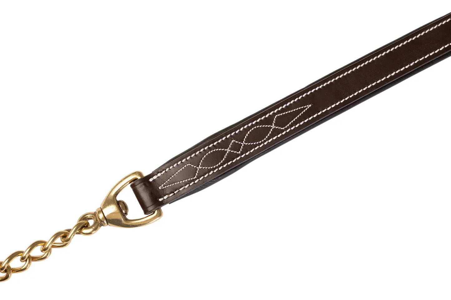 Huntley Equestrian Leather Lead with Brass Chain