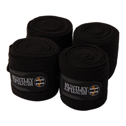 Huntley Equestrian Polo Fleece Wraps, Set of 4, Black