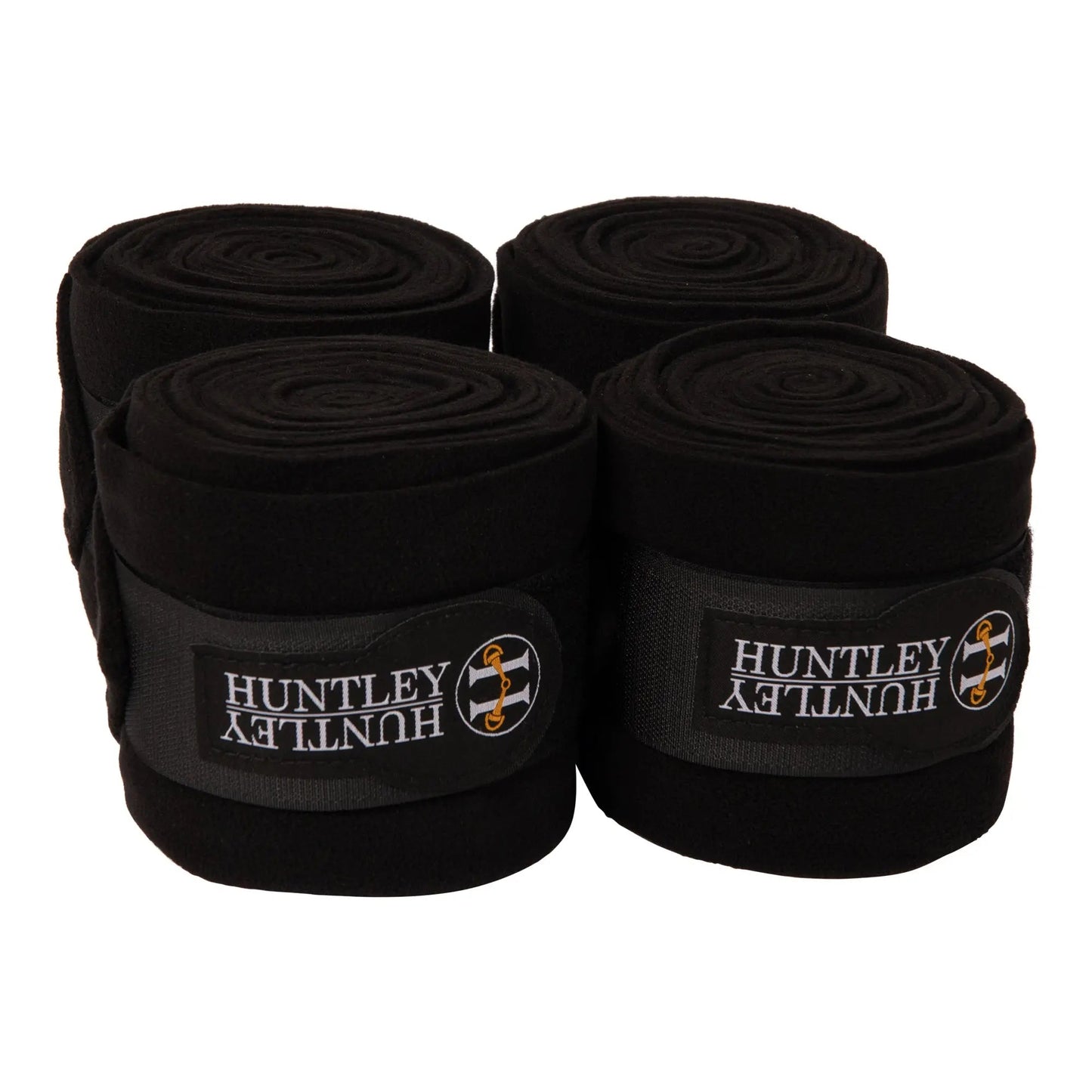 Huntley Equestrian Polo Fleece Wraps, Set of 4, Black