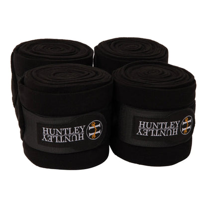 Huntley Equestrian Polo Fleece Wraps, Set of 4, Black