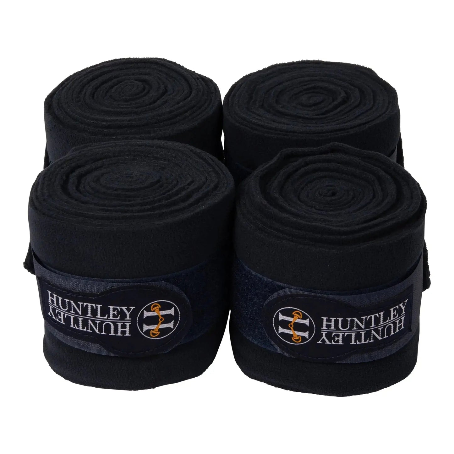 Huntley Equestrian Polo Fleece Wraps, Set of 4, Black