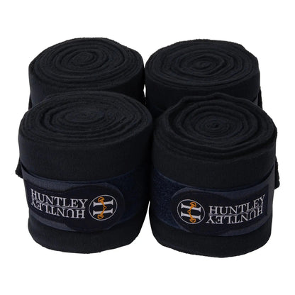 Huntley Equestrian Polo Fleece Wraps, Set of 4, Black