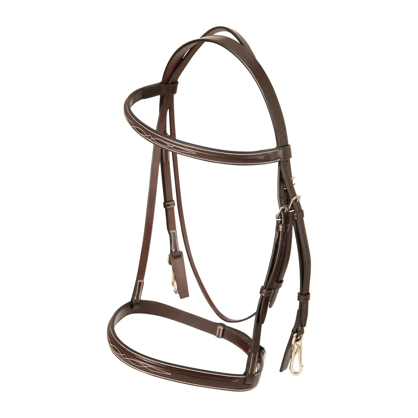 Huntley Equestrian Sedgwick Fancy Stitched Bridle with Cheek Clips and Reins