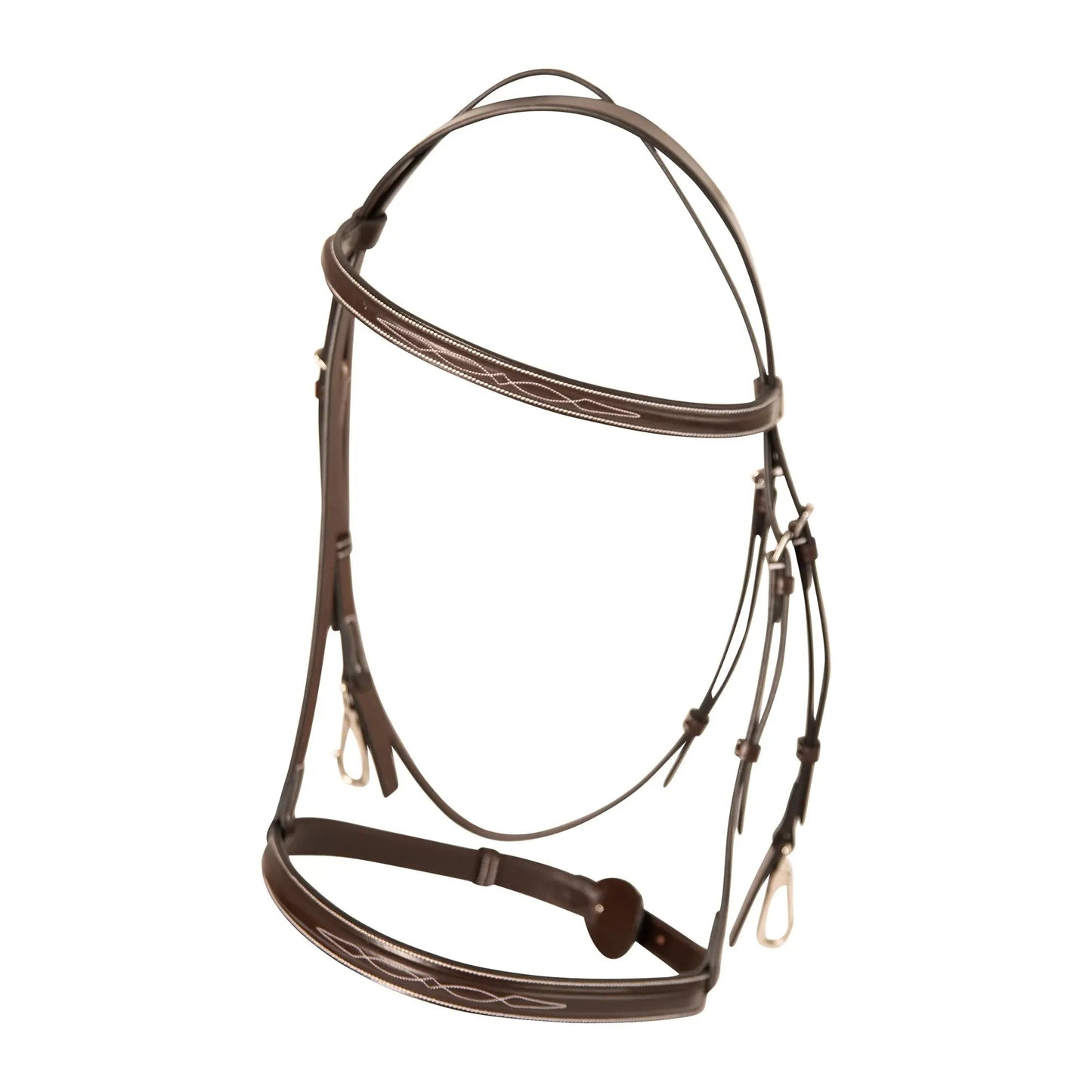Huntley Equestrian Sedgwick Fancy Stitched Bridle with Cheek Clips and Reins