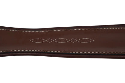 Huntley Equestrian Sedgwick Leather Fancy Stitched Padded Leather Contour Shaped Girth with Double End Elastic