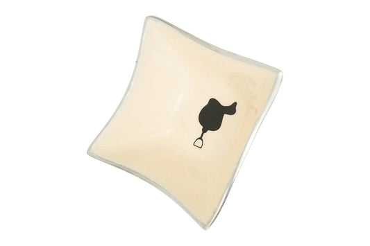 Huntley Equestrian Square Shaped Bowl with Saddle, White