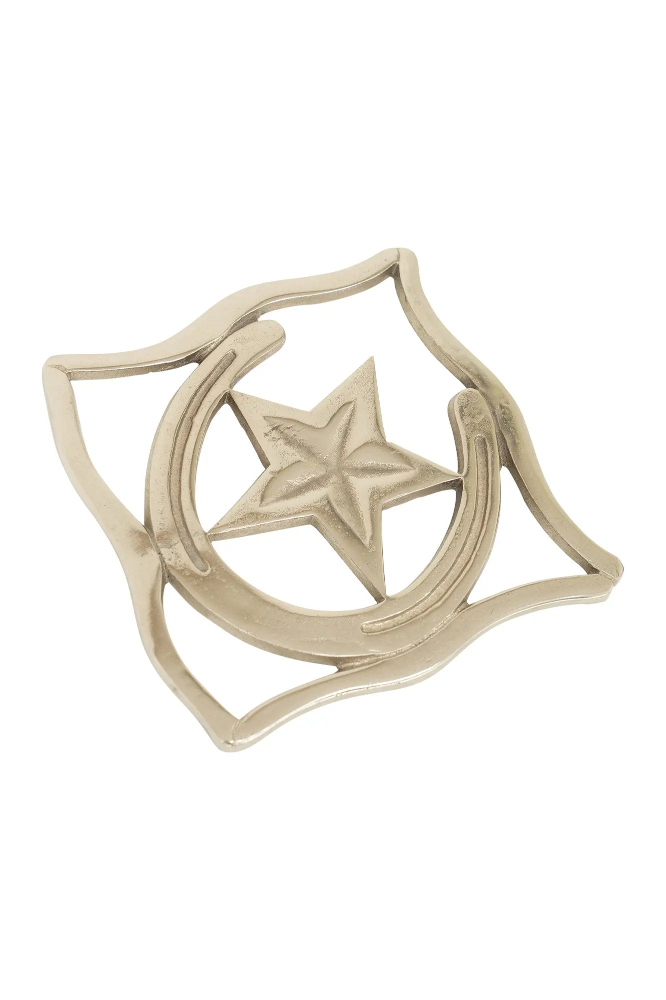 Huntley Equestrian Star with Horse shoe Silver Square Trivet