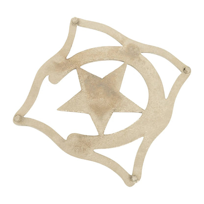 Huntley Equestrian Star with Horse shoe Silver Square Trivet