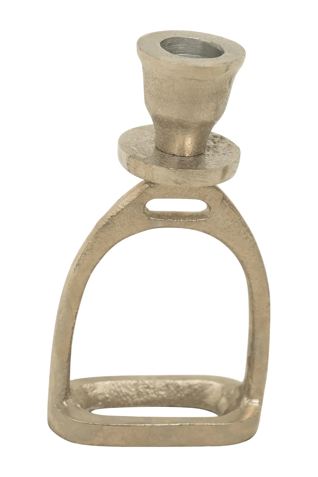 Huntley Equestrian Stirrup Candle Stick Holders, Silver set of 2