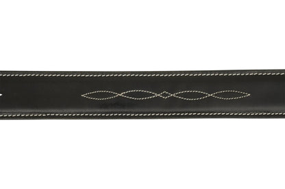 Huntley Fancy Stitched Ladies  1.5" Inch wide belt, Black