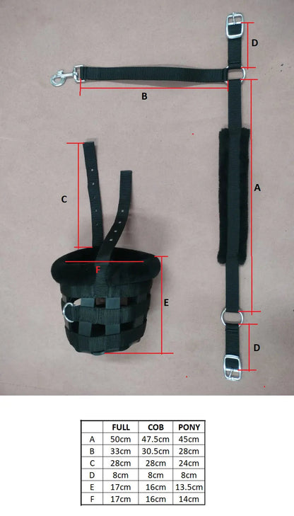 Huntley Fleece Padded Nylon Grazing Muzzle, Black