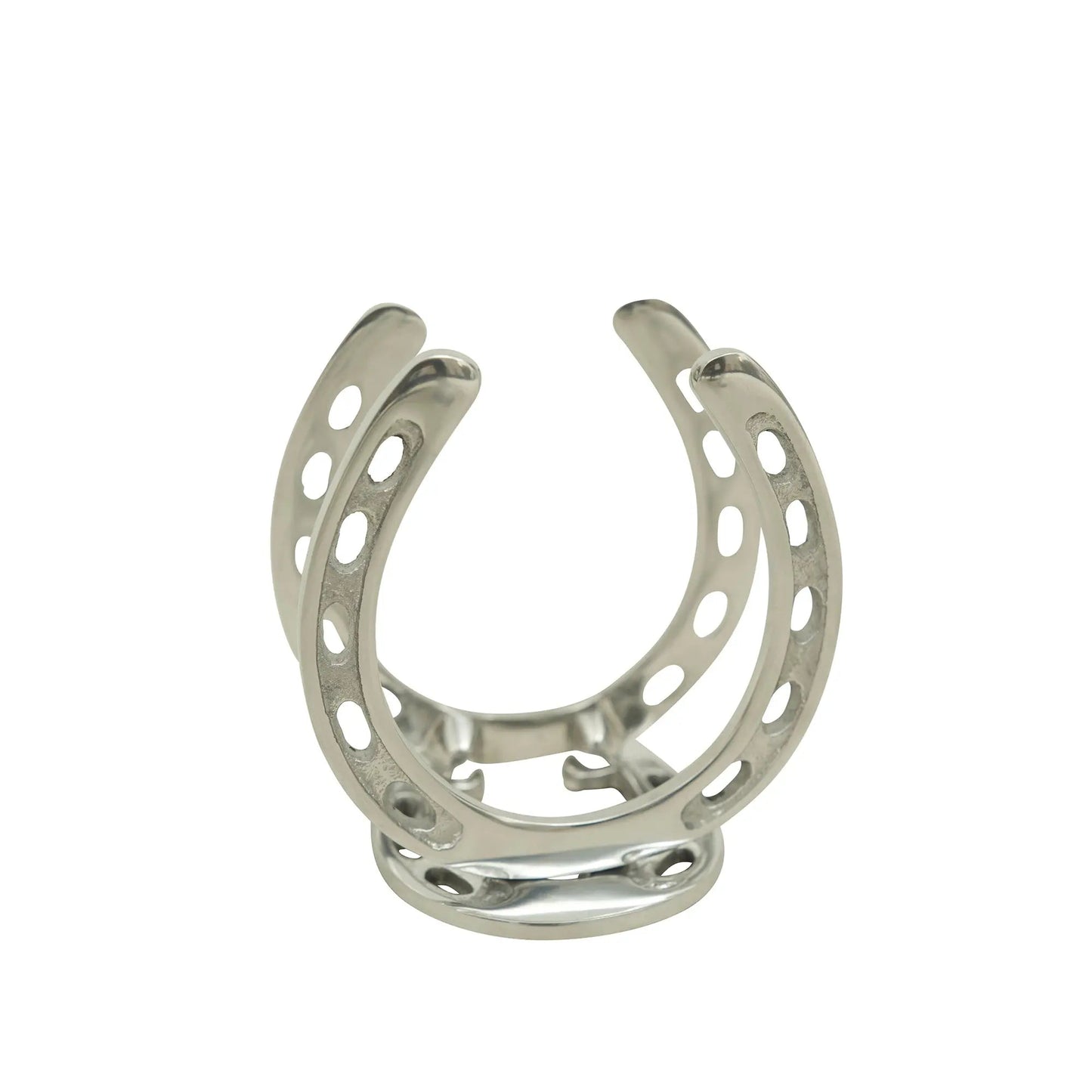 Huntley Horseshoe Napkin Holder, Aluminum Silver Finish