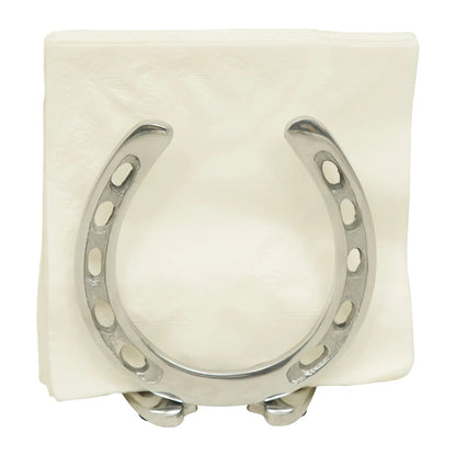 Huntley Horseshoe Napkin Holder, Aluminum Silver Finish