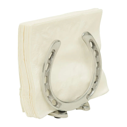 Huntley Horseshoe Napkin Holder, Aluminum Silver Finish