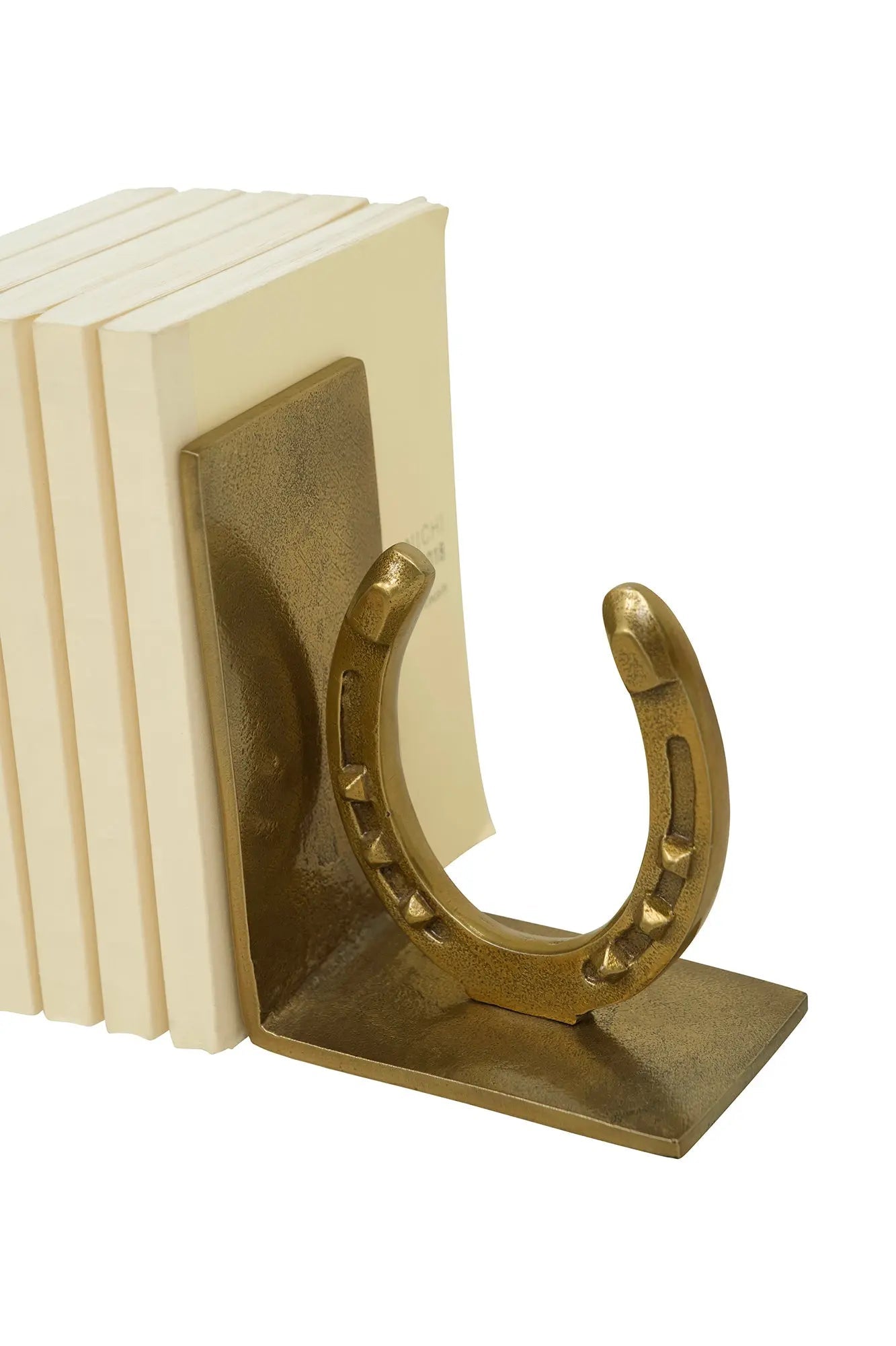 Huntley Horse shoe Bookends, Pair, Brass Antique Finish