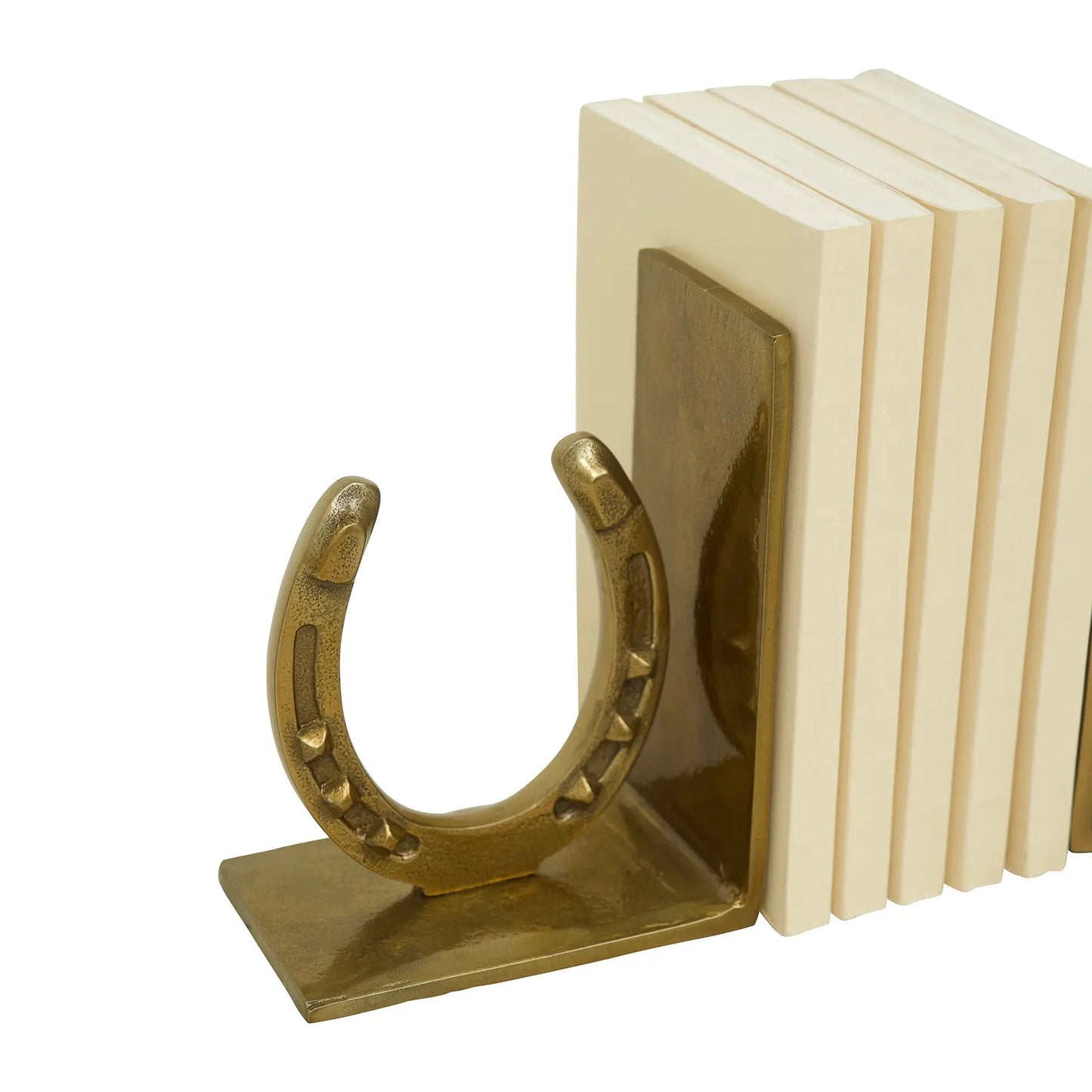 Huntley Horse shoe Bookends, Pair, Brass Antique Finish