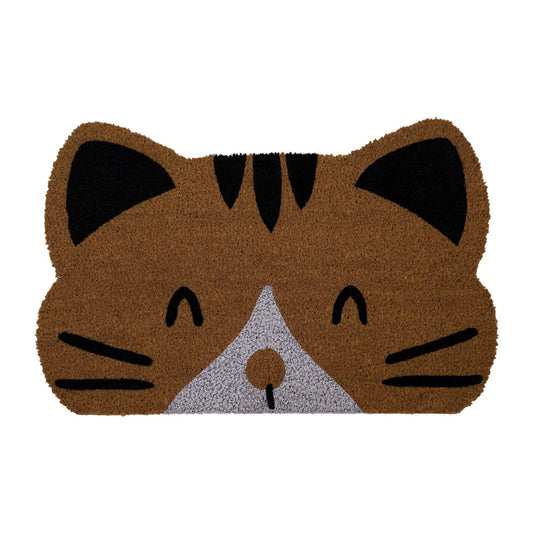 Huntley Pet Cat Print Natural Coir Door Mat with Anti Slipping