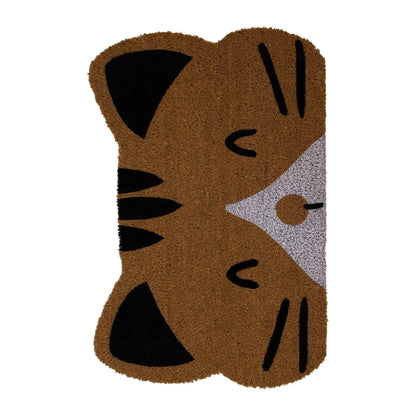 Huntley Pet Cat Print Natural Coir Door Mat with Anti Slipping