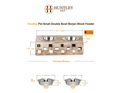 Huntley Pet Elevated Dog and Cat Double Bowl Feeder