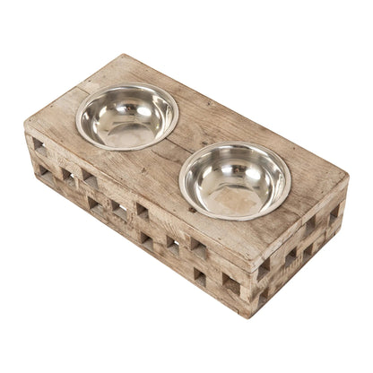 Huntley Pet Elevated Dog and Cat Double Bowl Feeder