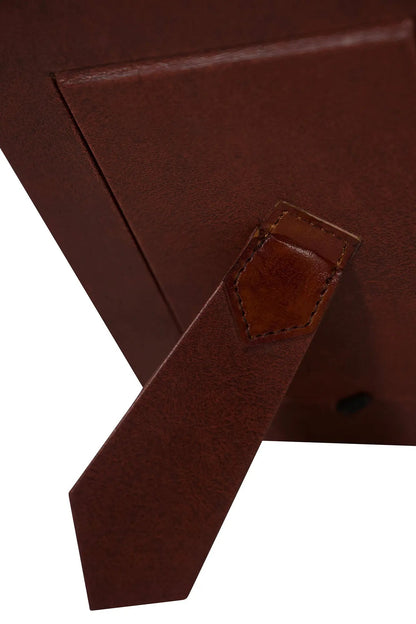 Huntley Pet Leather Picture Frame with Silver Bone Accent