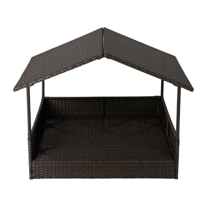 Huntley Pet Rattan Wicker Indoor Outdoor Cabana Raised Pet Bed