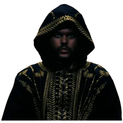 Hurry Up Tomorrow The Weeknd Golden Embroidered Hooded Coat