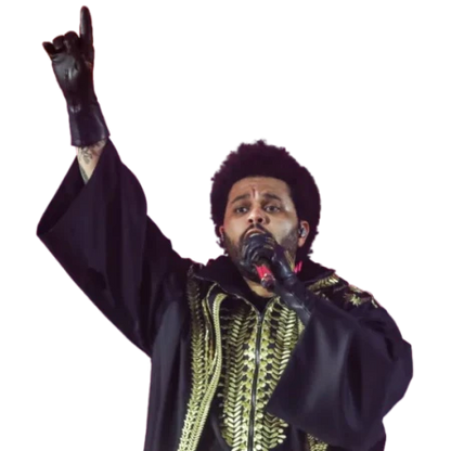 Hurry Up Tomorrow The Weeknd Golden Embroidered Hooded Coat