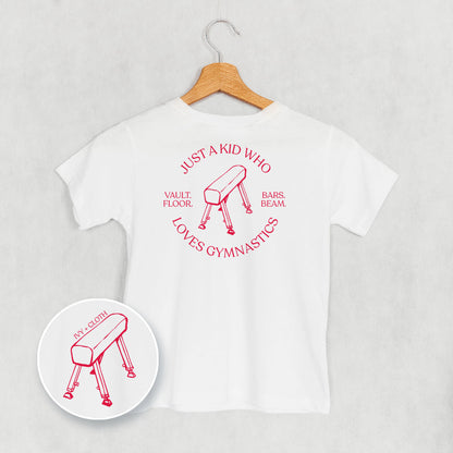 Just A Kid Who Loves Gymnastics (Kids Back Print)