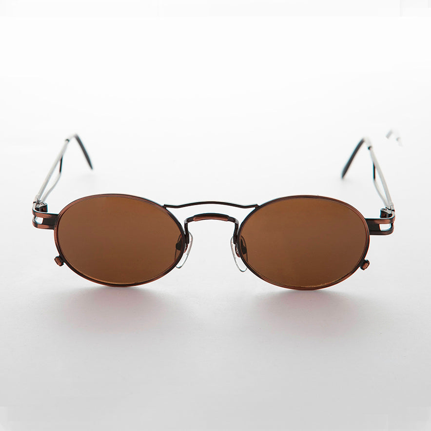 Sporty Oval Steampunk Optical Quality Vintage Sunglass - Iggy