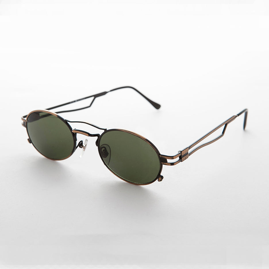 Sporty Oval Steampunk Optical Quality Vintage Sunglass - Iggy