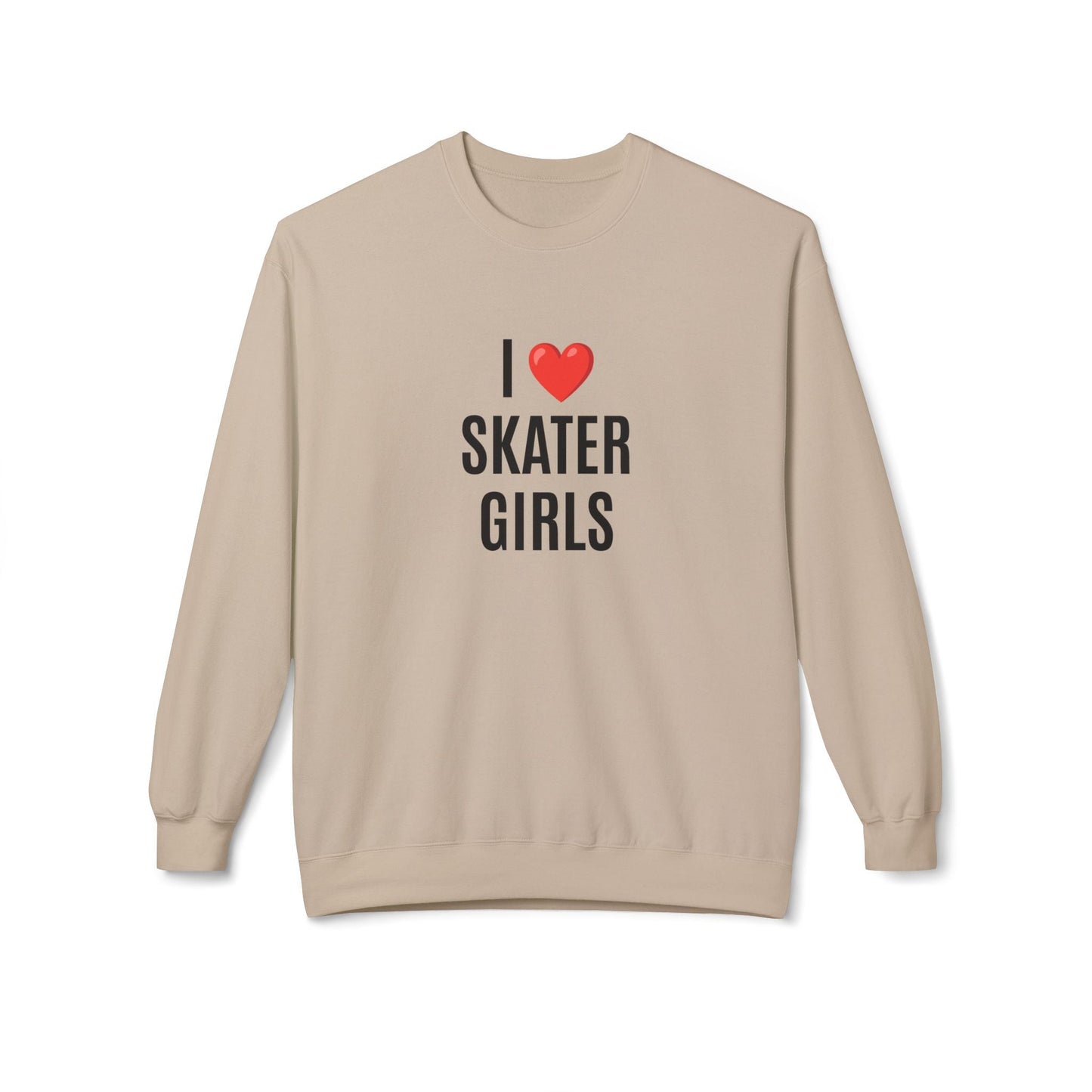 I Love Skater Girls Unisex Fleece Crewneck Sweatshirt