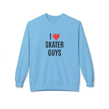 I Love Skater Guys Unisex Fleece Crewneck Sweatshirt