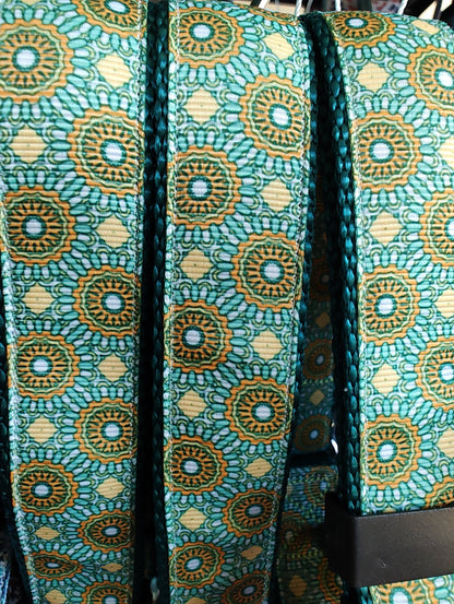 Green/Yellow Tribal Green Nylon Dog Collar MD, LG, XL, Leash