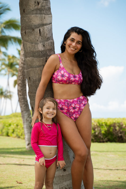 Stevie Two Piece Kids Swimsuit - Pitaya