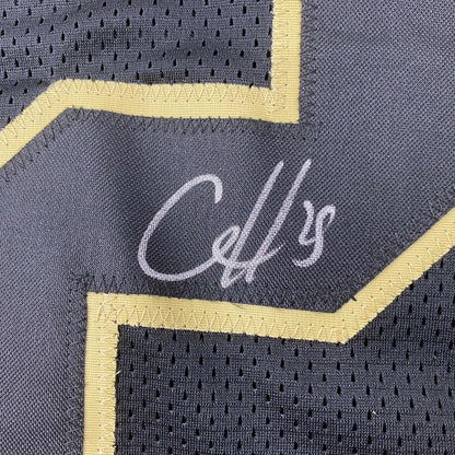 Autographed/Signed Clyde Edwards-Helaire Kansas City Blackout Football Jersey Beckett BAS COA