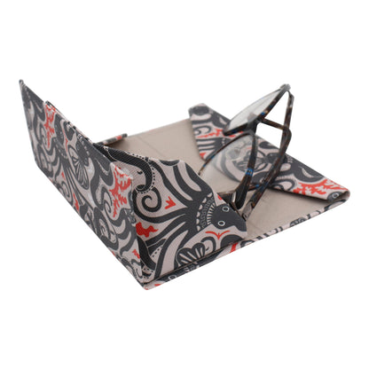 Octopus Print Glasses Case - Vegan Leather Magic Folding Hardcase