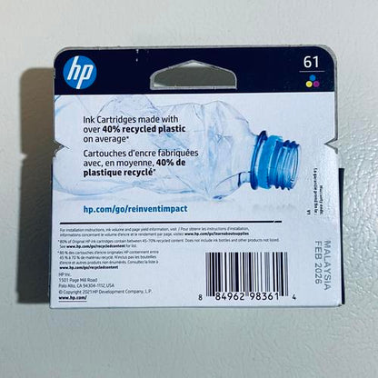 HP 61 Tri-Color Ink | DeskJet, Envy & OfficeJet Models | CH562WN