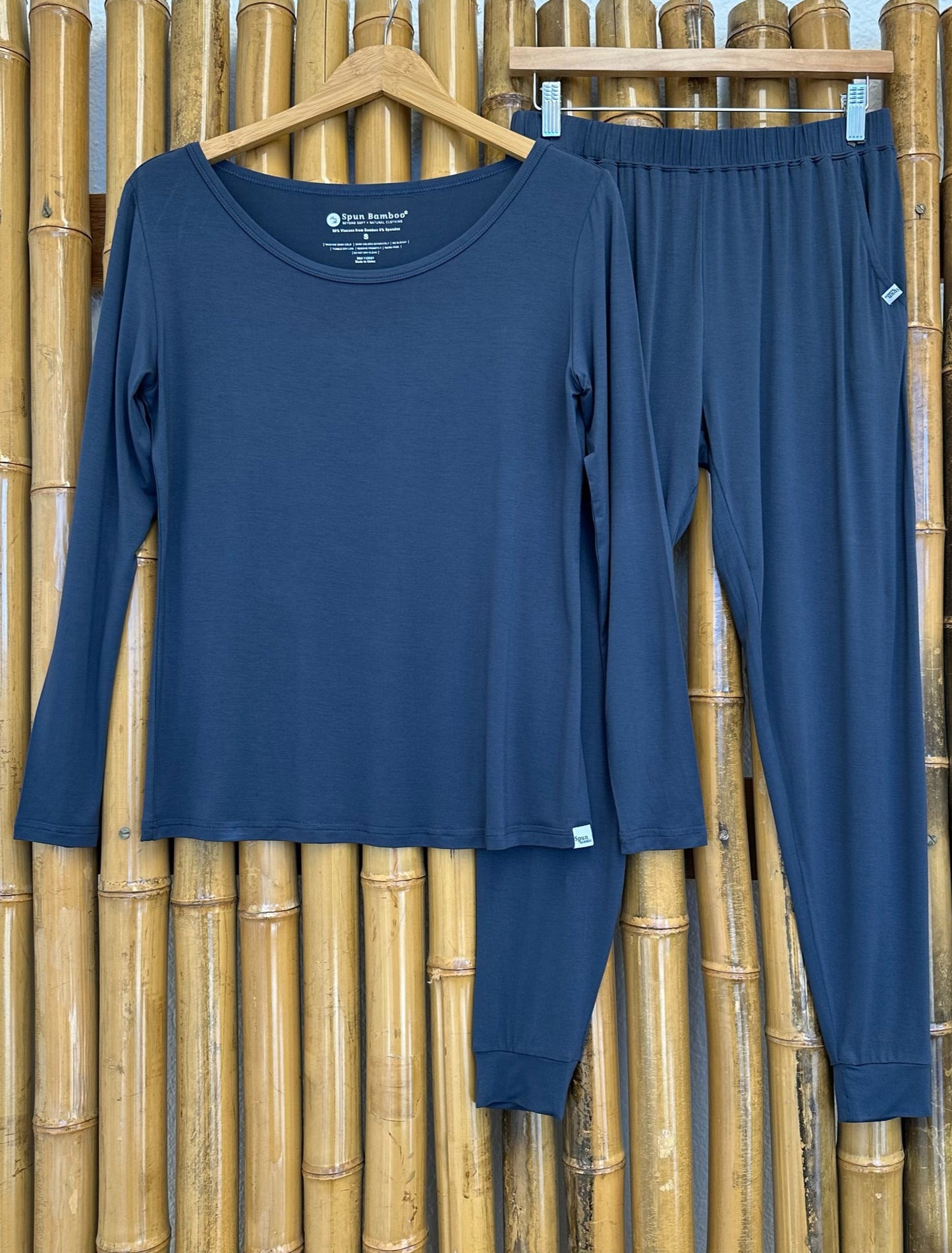 Women's Bamboo Lounge Set - Long Sleeve T-Shirt and Jogger Pants