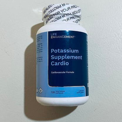 Life Enhancement Cardio Potassium 750mg Taurine 500mg, 120 Capsules, 60 Servings EXP 9/2026