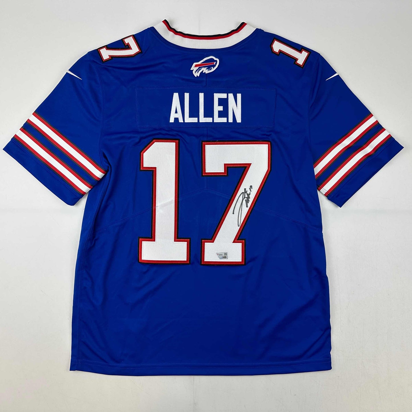 Autographed/Signed Josh Allen Buffalo Bills Blue Authentic Elite Football Jersey Fanatics COA